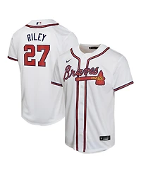 Nike Big Boys and Girls Austin Riley White Atlanta Braves Home Game Player Jersey