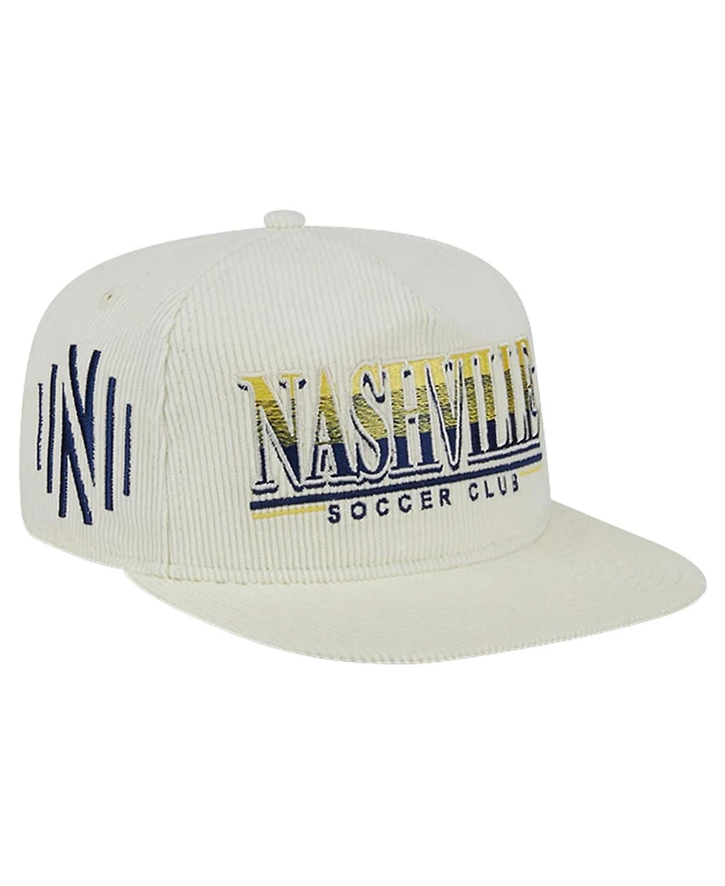New Era Men's White Nashville Sc Throwback Corduroy Golfer Adjustable Hat