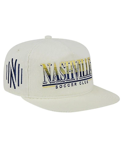 New Era Men's White Nashville Sc Throwback Corduroy Golfer Adjustable Hat