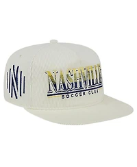 New Era Men's White Nashville Sc Throwback Corduroy Golfer Adjustable Hat