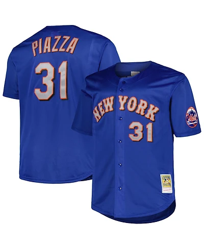 Mitchell & Ness Men's Mike Piazza Royal New York Mets Big Tall Cooperstown Collection Mesh Batting Practice Jersey