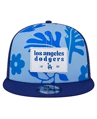 New Era Men's Royal Los Angeles Dodgers Bikini Bottom Trucker 9FIFTY Snapback Hat