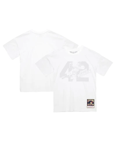 Mitchell & Ness Men's Jackie Robinson White Brooklyn Dodgers Cooperstown Collection Sliding 42 T-Shirt