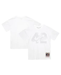Mitchell & Ness Men's Jackie Robinson White Brooklyn Dodgers Cooperstown Collection Sliding 42 T-Shirt