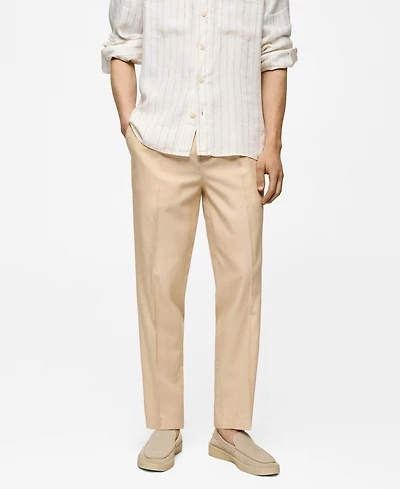 Mango Men's Cotton Lyocell Pleated Pants