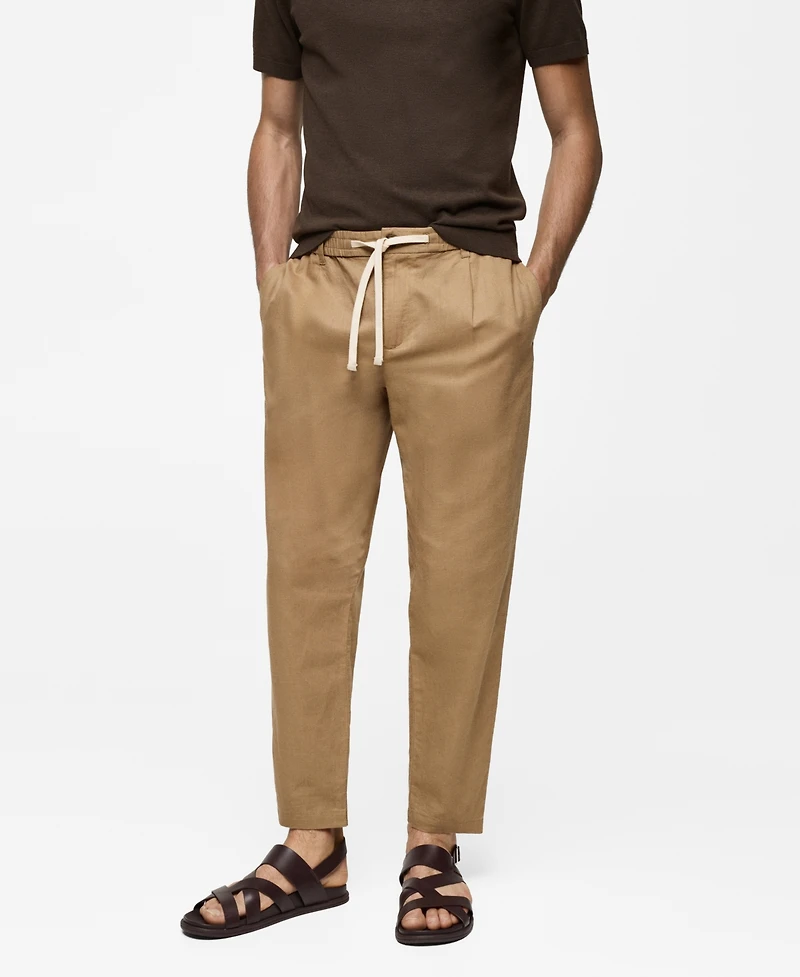 Mango Men's Slim-Fit Drawstring Detail Pants