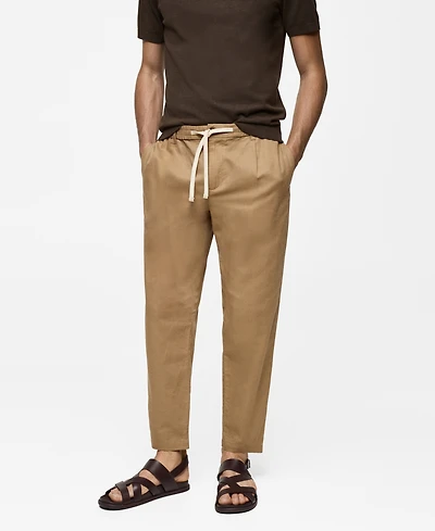 Mango Men's Slim-Fit Drawstring Detail Pants