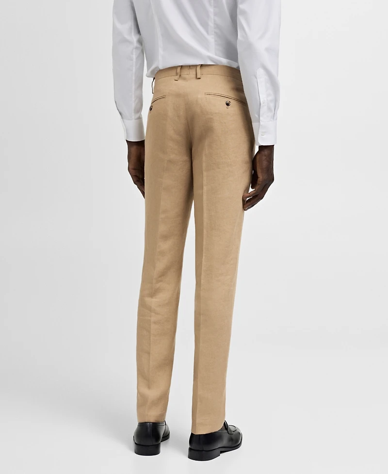 Mango Men's Linen Slim Fit Dress Pants