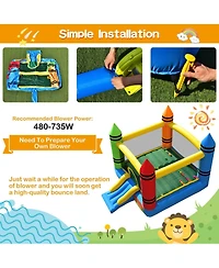 Kids Inflatable Bounce House with Slide and Ocean Balls Not Included Blower