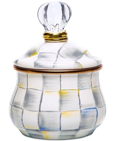 Mackenzie-Childs Sterling Check Lidded Sugar Bowl