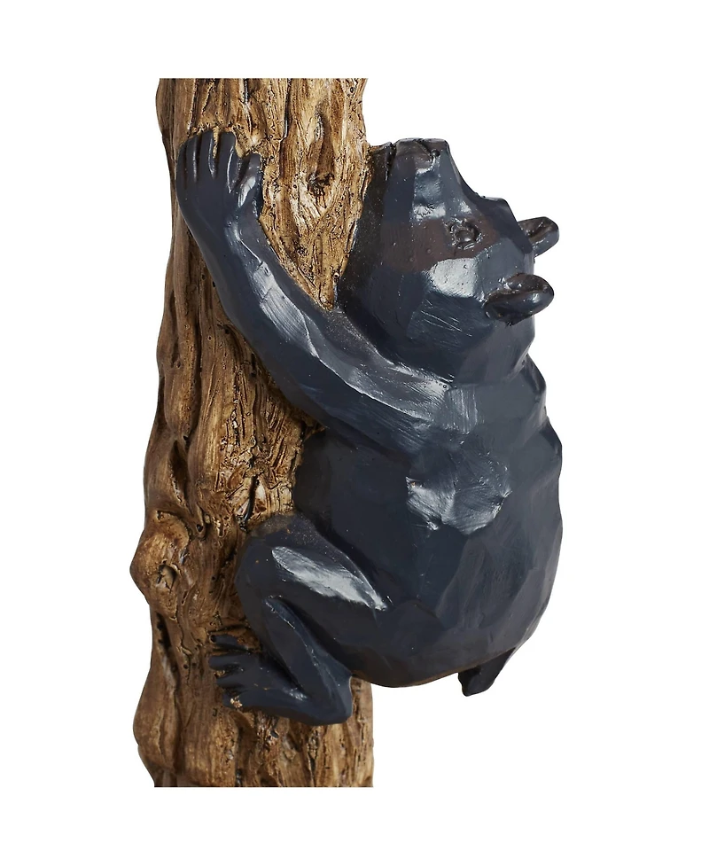 John Timberland Climbing Bears 22 1/2" High Small Rustic Style Accent Table Lamps Set of 2 Usb Port Brown Wood Finish Charging