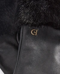 Cole Haan Women's Faux-Fur-Cuff Leather Gloves