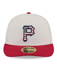 New Era Men's Red Pittsburgh Pirates 2024 Fourth of July Low Profile 59FIFTY Fitted Hat
