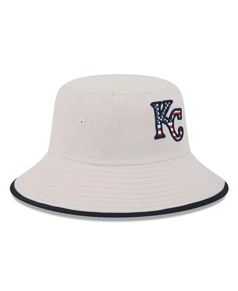 New Era Men's Khaki Kansas City Royals 2024 Fourth of July Bucket Hat