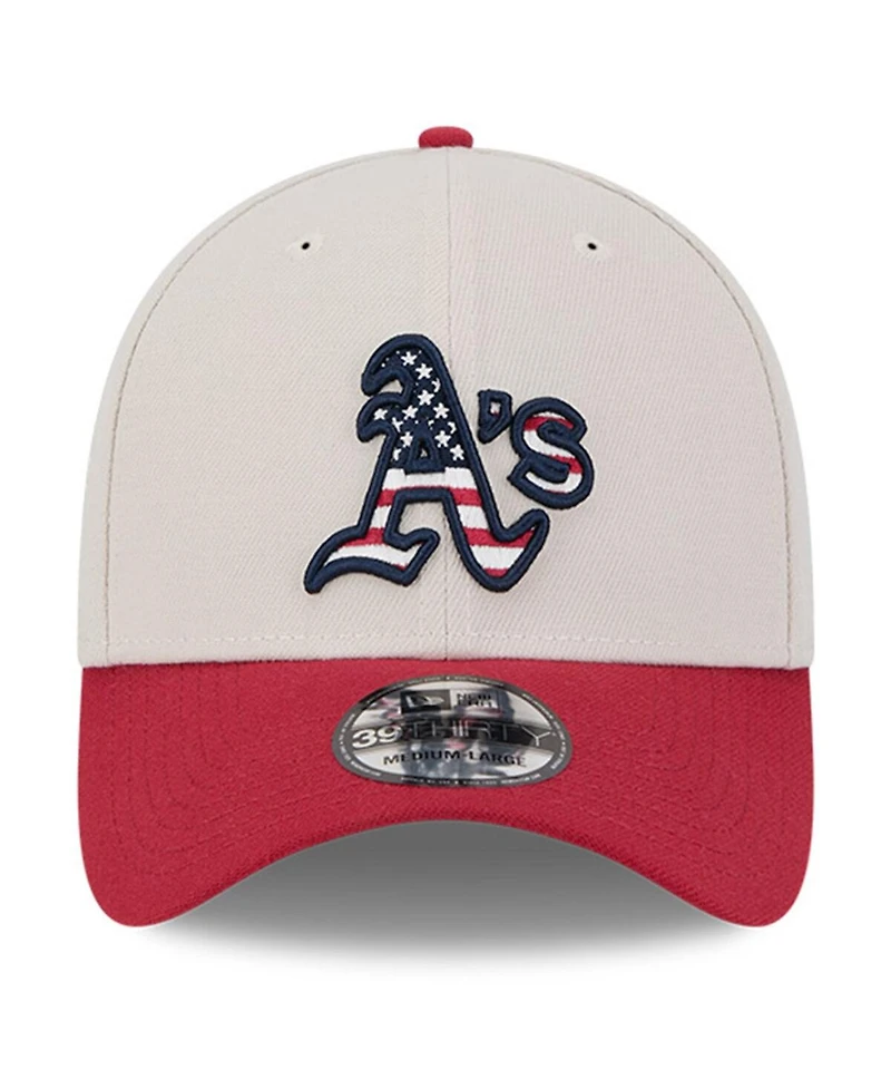 New Era Men's Red Oakland Athletics 2024 Fourth of July 39THIRTY Flex Hat