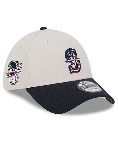 New Era Men's Black Seattle Mariners 2024 Fourth of July 39THIRTY Flex Hat