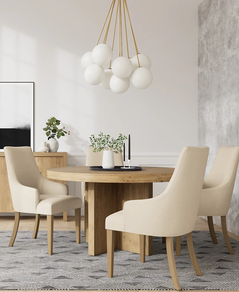 5pc Dining Set (Davie Round Table & 4 Nelin Chairs)