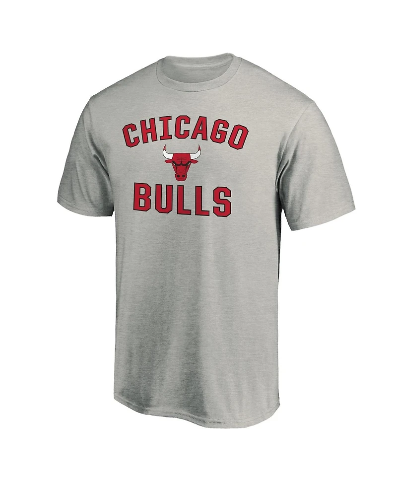 Fanatics Men's Heathered Gray Chicago Bulls Victory Arch T-Shirt