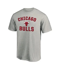 Fanatics Men's Heathered Gray Chicago Bulls Victory Arch T-Shirt