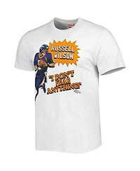 Homage Men's Russell Wilson Ash Denver Broncos Caricature Player Tri-Blend T-Shirt