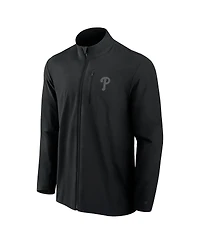 Fanatics Men's Black Philadelphia Phillies Front Office Woven Full-Zip Jacket