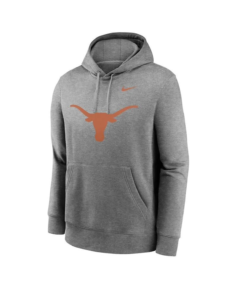Nike Men's Heather Gray Texas Longhorns Primetime Evergreen Club Fleece Pullover Hoodie