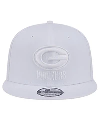 New Era Men's Green Bay Packers Main White on White 9FIFTY Snapback Hat