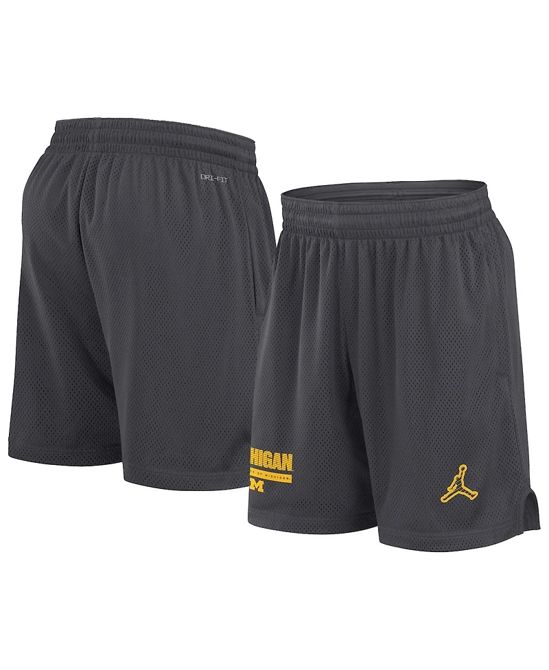 Jordan Men's Anthracite Michigan Wolverines 2024 Sideline Mesh Shorts