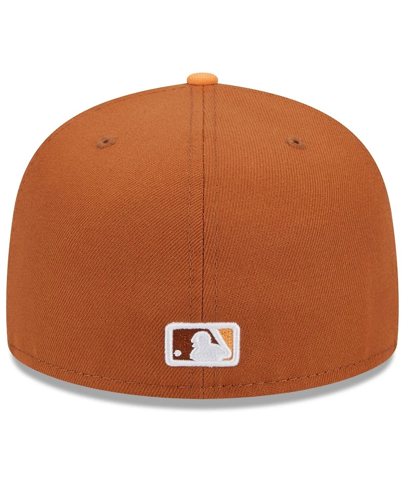 New Era Men's Brown/Orange Boston Red Sox Spring Color Basic Two-Tone 59FIFTY Fitted Hat