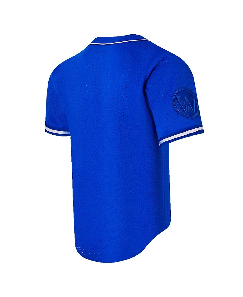 Pro Standard Men's Stephen Curry Royal Golden State Warriors Triple Tonal Mesh Button-Up Top
