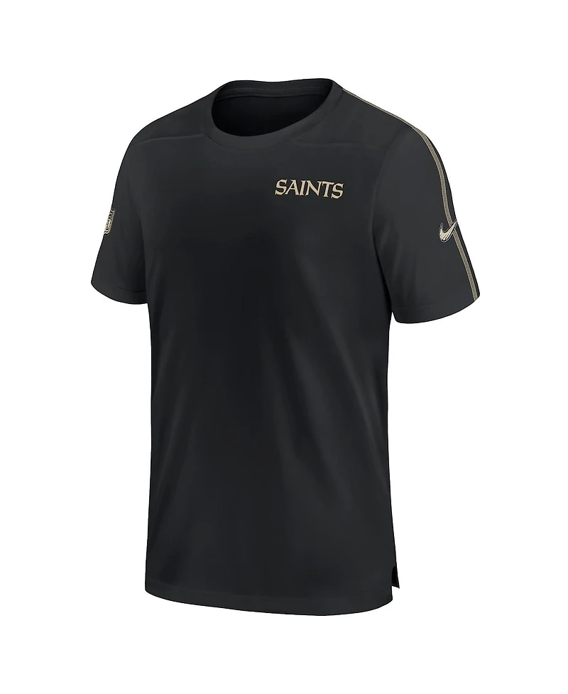 Nike Men's Black New Orleans Saints 2024 Sideline Coach Uv Performance T-Shirt