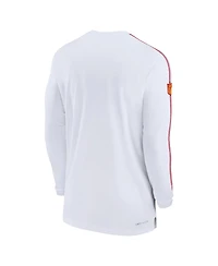 Nike Men's White Kansas City Chiefs Sideline Coach Uv Performance Long Sleeve T-Shirt