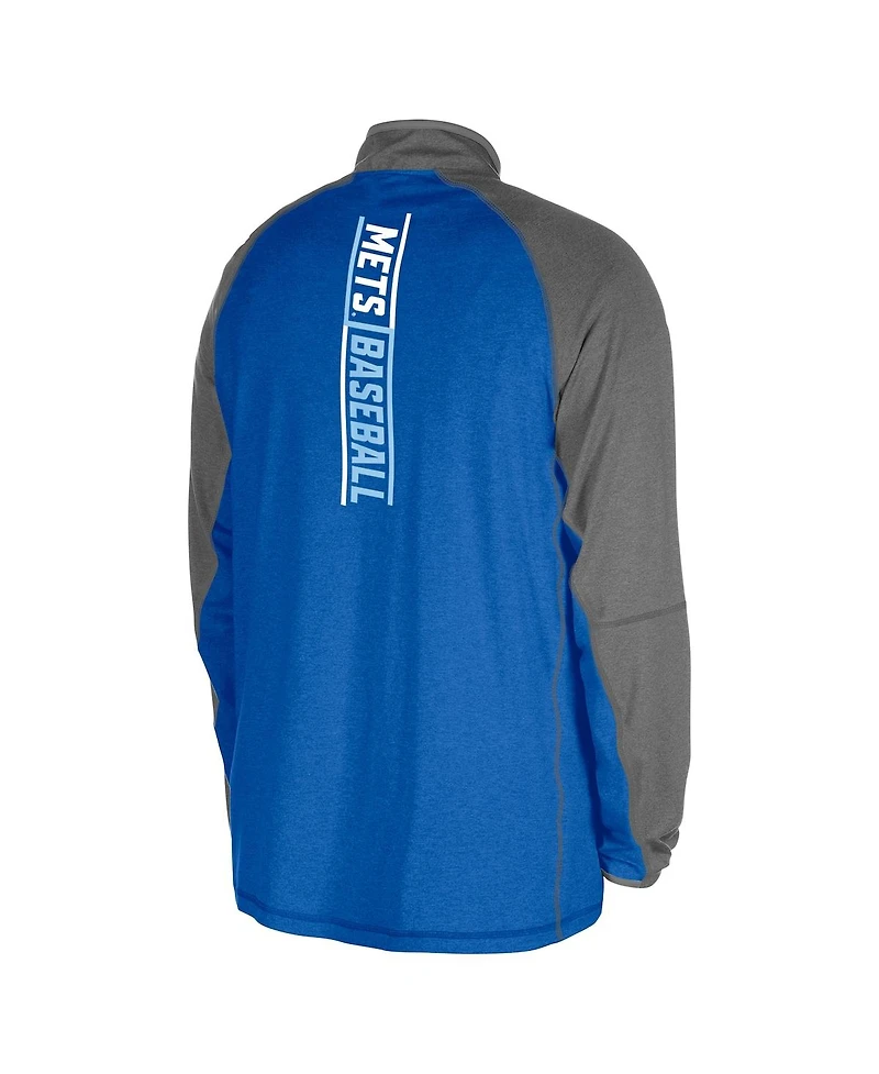 New Era Men's Royal York Mets Father's Day Raglan Quarter-Zip Top