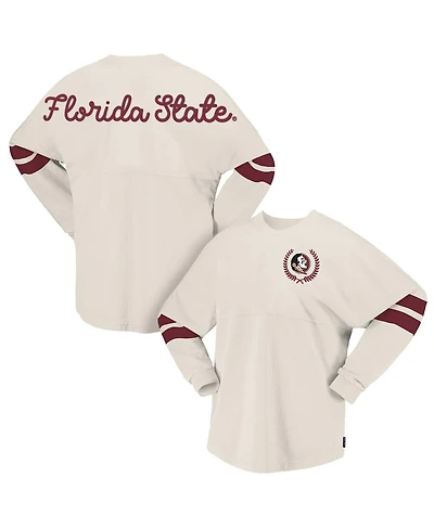 Spirit Jersey Women's Cream Florida State Seminoles Oversized T-Shirt