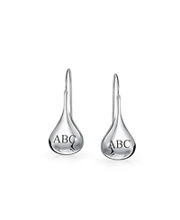 Bling Jewelry Simple Plain Puffed Teardrop Pear Shaped Rain Drop Earrings Fishhook Threader Polish Sterling Silver Inch
