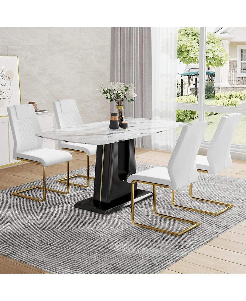 Ultra-Modern Dining Table for 6-8, Multipurpose and Easy Assembly