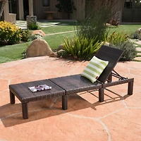 Streamdale Adjustable Wicker Chaise Lounge with Iron Frame for Outdoor Comfort