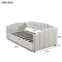 Streamdale Upholstered Daybed with Underneath Storage, Twin Size, White