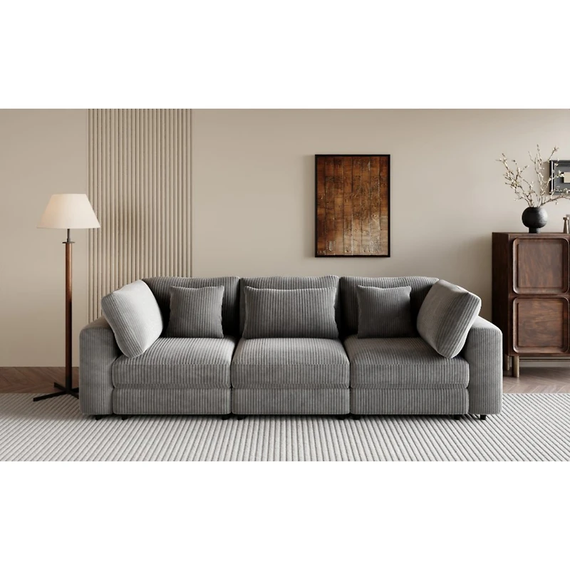 Streamdale Furniture Luxurious and Durable Corduroy Sofa with Ample Space and Easy Assembly