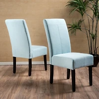 Streamdale Minimalist Upholstered Dining Chairs with T-Stitch Detail