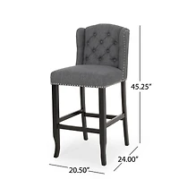 Streamdale Sophisticated Upholstered Button-Tufted Wingback Barstools