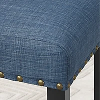 Streamdale Furniture Fabric Dining Chairs with Nailhead Trim, Set of 2, Blue