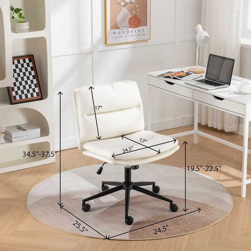 Simplie Fun Adjustable and Swivel Criss-Cross Office Chair with Wide Seat