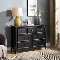 Scratch-Resistant, Easy-Slide 7-Drawer Dresser with Metal Handles