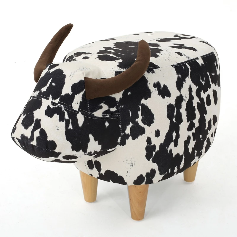 Streamdale Adorable Cow-Shaped Velvet Ottoman for Kids