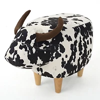 Streamdale Adorable Cow-Shaped Velvet Ottoman for Kids