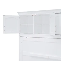 Streamdale Full Size Murphy Bed Wall Bed with Top Cabinets, Gray