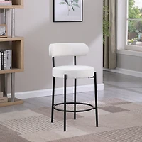 Streamdale Furniture Modern Kitchen Counter Height Bar Stools with Boucle Fabric Curved Back