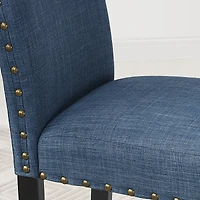 Streamdale Blue Fabric Counter Height Stools with Nailhead Trim, Set of 2