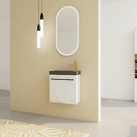 Streamdale Furniture Wall-Mounted Vanity with Soft-Close Doors and Scratch-Proof Surface